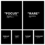 Modern Hype Black and White Minimalist Quotes HD Poster Canvas Prints Motivation Inspired Wall Decor Office Home Room Decoration