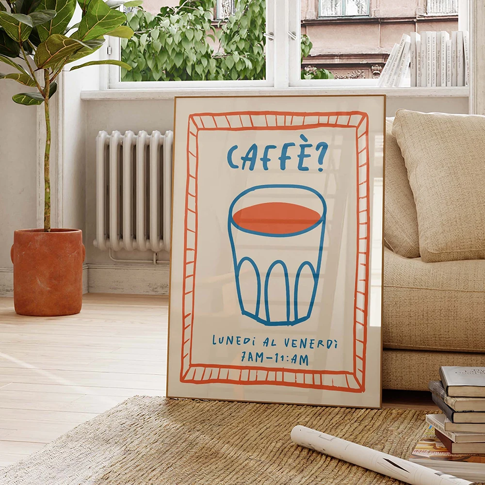 Funny Flower Coffee Cup Wall Art Painting Trendy Retro Cheers Wine Canvas Poster Prints Artwork Pictures for Bar Room Home Decor - Image 5