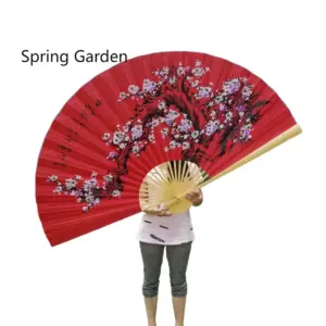 Folding Bamboo Large Big Hand Japanese Fan Classical Wall Mount Fan Living Room Decorative Plum Blossom Fans Chinese Decoration