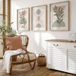 1/3pcs Bohemian Sage Green and Blush Pink Canvas Print Poster Modern Botanical Art Print Living Room Home Decor Art Poster Gifts