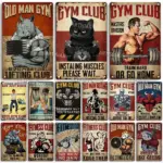 Artisian Funny Sport Metal Sign Fitness Tin Poster Gym Decorative Plate Wall Decor Garage Bar Pub Club Hotel Cafe Kitchen Home