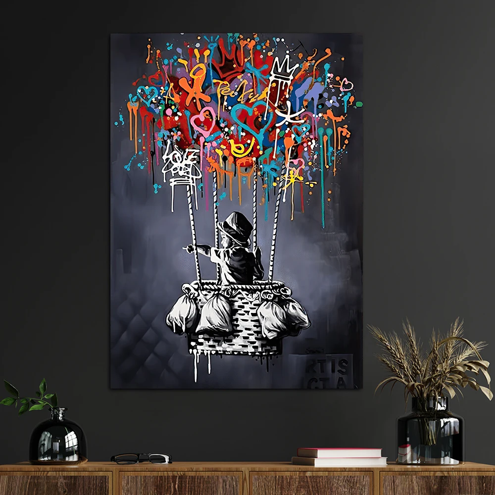 Classic Abstract Wall Art Banksy Street Graffiti Wall Art HD Canvas Print Poster Home Living Room Bedroom Decoration