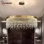 Modern Simple Luxury Crystal LED Ceiling Chandelier for Living Dining Room Kitchen Pendant Light Luster Home Decor Bedroom Lamp