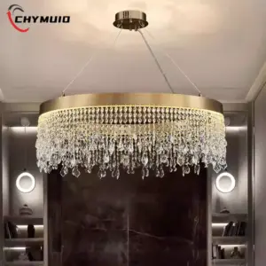 Modern Simple Luxury Crystal LED Ceiling Chandelier for Living Dining Room Kitchen Pendant Light Luster Home Decor Bedroom Lamp