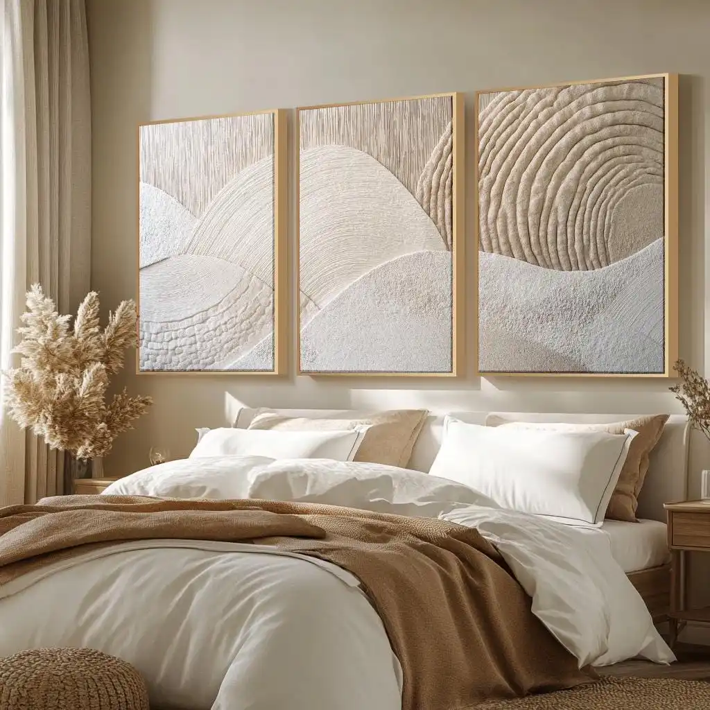 Japandi Triptych Art Set Nature Wall Decor Modern Artpiece Canvas Poster Abstract Canvas Art for Office and Hall Gift Poster - Image 4