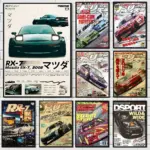 Vintage Japanese Racing Cars Magazine Poster HD art sticky wall waterproof home living room bedroom bar aesthetic decoration