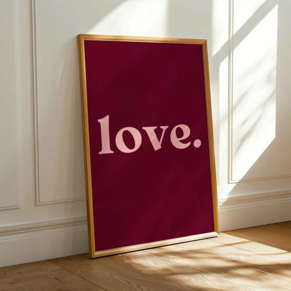 Minimalist Wall Art,Retro Home Print Aesthetics Cafe and Home Burgundy Pink Room Decoration Digital Download Girl Wall Art Women - Image 4