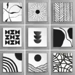 Wall Art Canvas Print Painting Posters Pictures Square Simple Black White Abstract Nordic Modern Porch Living Room Home Decor