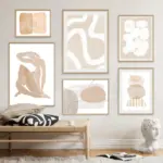 Boho Posters Neutral Beige Gray Watercolor Abstract Wall Art Prints Pastel Canvas Painting For Living Room Home Decor