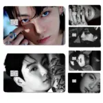 Korea E-Euphoria J-Jungkook-K-KPOP Anmie 4pcs 1Set Sticker Film Skin Cover For Credit Card Debit Bank Card Front