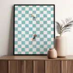 Modern Trendy Retro People At Pool Checker Board Prints Canvas Painting Poster Picture For Kitchen Living Room Home Decor