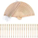 20/60 Pieces of Personalized Carved Wood Folding Hand Fans Customized Wedding Party Gift Decor Bridal Shower Gift with Eugen Bag