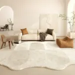 Cream Style Bedroom Decor Anti-slip Carpet Irregular Shapes Carpets for Living Room Thick Plush Lounge Mat Fluffy Soft Study Rug