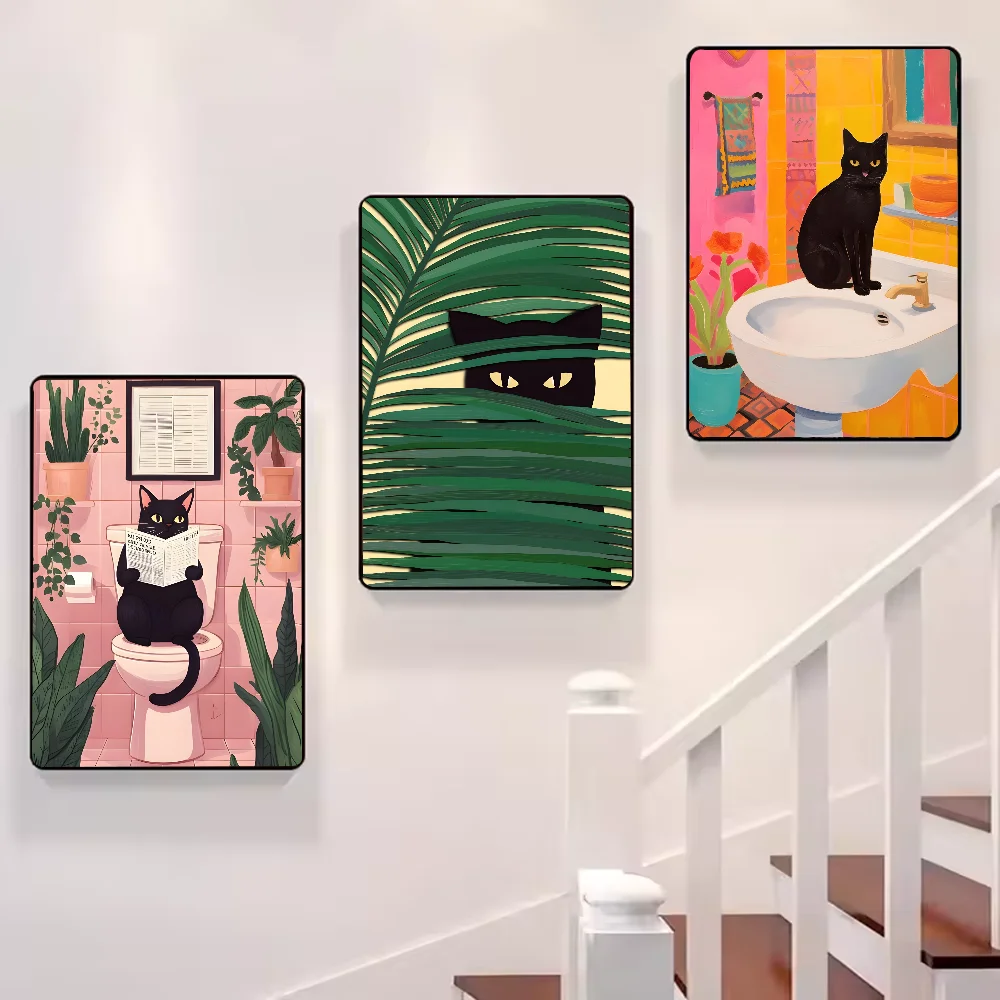 Art Green bedroom and cat Poster HD art sticky wall waterproof home living room bedroom bar aesthetic decoration - Image 2