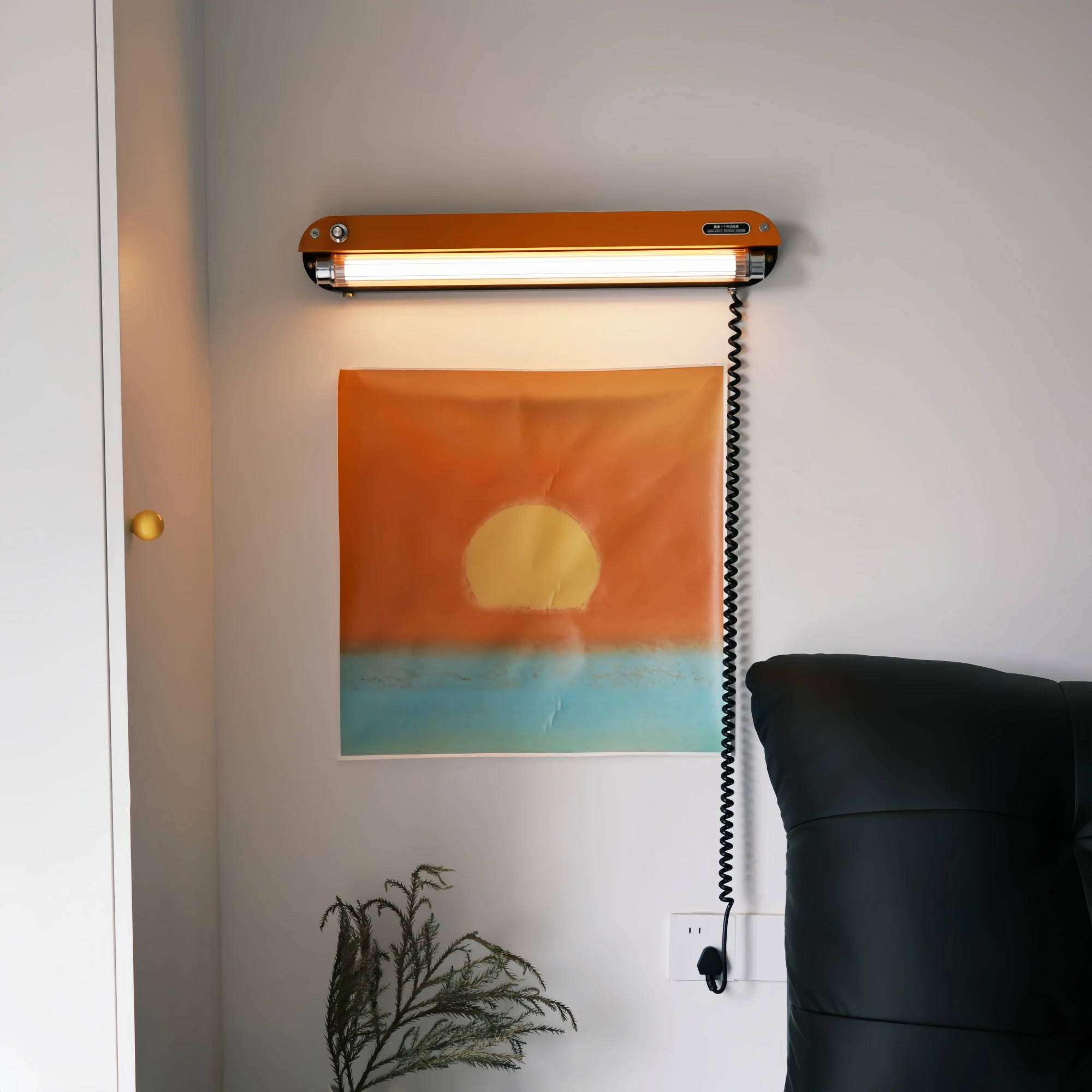 Bauhaus Retro Wall Lamp Vintage Industrial Orange Sconce No Wiring Needed LED Wall Light For Bedroom Study Room Sideboard Cafe - Image 4