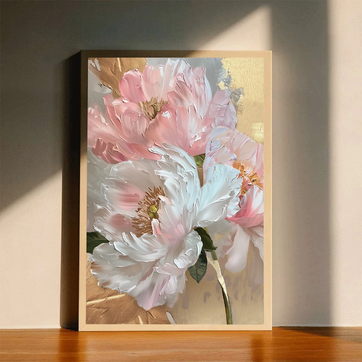 Modern Abstract Gold leaf Floral Wall Art, Canvas Print Posters, Home Living Room, Bedroom Decor, No Framed - Image 5