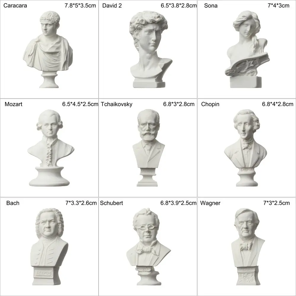 New Mini Figurine Plaster Statue Greek Mythology Celebrities Famous Sculpture Drawing Practice Gypsum Bust Portraits Home Decor - Image 6