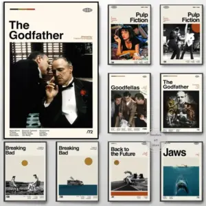 Retro Vintage Minimalist Movie The Godfather Pulp Foction Series Art Posters Canvas Painting Wall Prints Picture Room Home Decor
