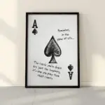 Modern Vintage Poker Ace Of Spades Cards Letter Quotes Wall Art Prints Canvas Painting Poster Picture For Living Room Home Decor