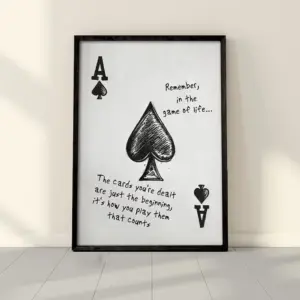 Modern Vintage Poker Ace Of Spades Cards Letter Quotes Wall Art Prints Canvas Painting Poster Picture For Living Room Home Decor