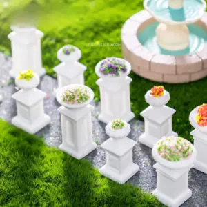 Simulation Flower Pot Plants Micro Landscape Figurine Miniature Mini Ornaments DIY Home Desktop Decorations Resin Crafts Gifts