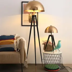 Nordic Postmodern Tripod Floor Lamp Vintage Mushroom LED Standing Light for Living Room Study Bedroom Office Home Decor Lighting
