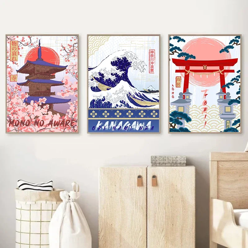 Japanese Cultural Landscape Canvas Poster Fujisan Kanagawa Animal Ramen Food Wall Art Prints for Modern Living Room Home Decor - Image 3