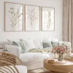 Beige Botanical Line Art Print Set Minimalist Floral Wall Decor Canvas Poster Prints Home Bedroom Living Room Decoration Gift