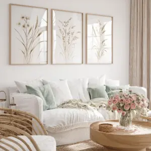 Beige Botanical Line Art Print Set Minimalist Floral Wall Decor Canvas Poster Prints Home Bedroom Living Room Decoration Gift