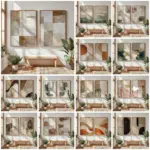 2pcs/set Japanese Retro Wabi Sabi Mountains Abstract Canvas Print Poster Modern Minimalist Art Print Home Decor Wall Art Poster