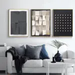 Scandinavian Minimalist Wall Art Black and White Abstract 3D Three-dimensional Sense Poster Print Home Bedroom Living Room Decor