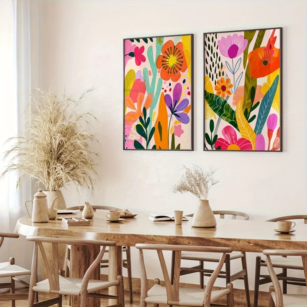 Frameless Modern Bohemian Spring and Summer Flower Wall Art,Abstract Plant Flower Poster,Plant Printing,Living Room Decoration - Image 3