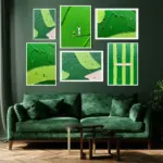 Abstract Green Golf Scene 3D Texture Art Canvas Painting Nordic Style Minimalist Creative Posters Modern Living Room Home Decor