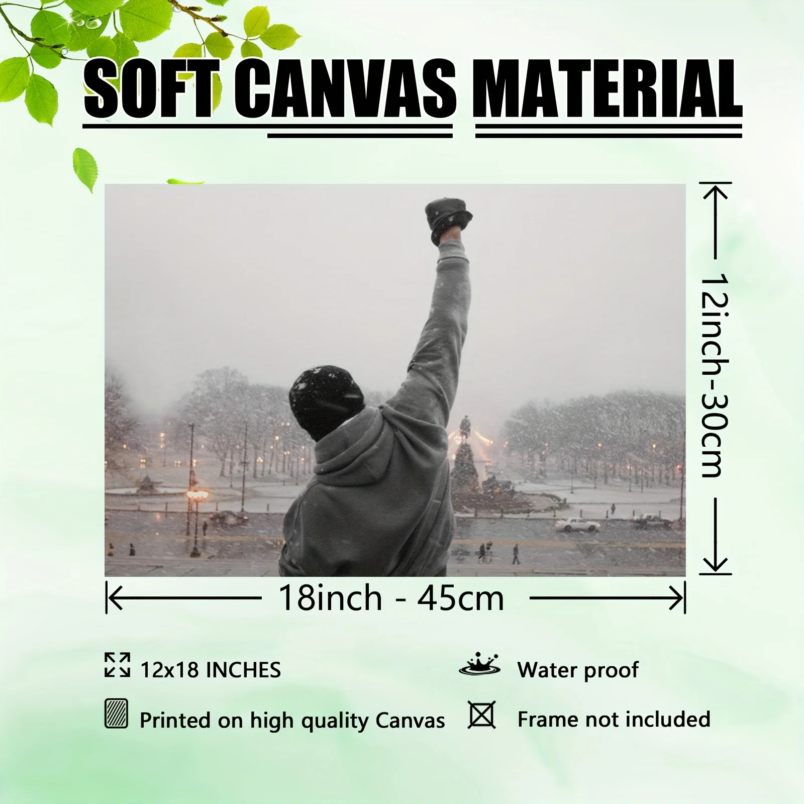 1pc Rocky Balboa Motivational Quote Canvas Art Poster, 12x18 Inches - Frameless Inspirational Boxing Movie Theme Wall Decor for - Image 3