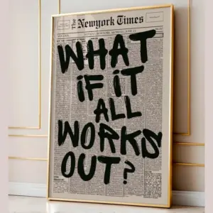 Retro-style "If All Goes Well" Newspaper Layout Posters, Stylish Wall Decorations Inspirational Posters, "If" Themed Posters