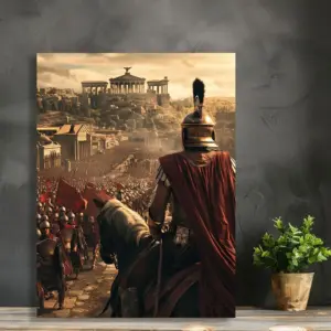 [Light Luxury Backdrop Wall Decor] Roman General Horseback Canvas Art Print - Unframed Cinematic-Inspired Wall Decor