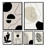 Geometric Leaf Rainbow Abstract Boho Canvas Prints Bohemia Line Poster Nordic Room Wall Aesthetics Art Painting For Home Decor