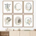 Middle Earth LOTR Art Prints Floral Watercolor Poster "Not all those who wander are lost" Quotes Canvas Painting Kids Room Decor