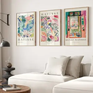 Matisse Print SET of 3 Posters The Open Window Landscape At Collioure Wall Art Painting Living Room Corridor Wall Decoration