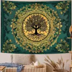 1pc Tree of Life Tapestry Stained Tapestry Wall Decor Tapestries for Bedroom Art Tapestries Wall Hanging for Bedroom Living Room