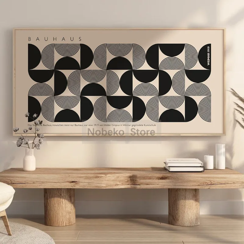 Bauhaus Geometric Exhibition Poster Large Minimalist Abstract Prints Canvas Painting Wall Art Pictures Home Room Modern Decor - Image 4