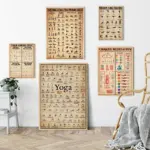 Yoga Exercise Gym Ashtanga Chart Pose Health Paintings Modern Wall Art Canvas Posters and Prints Living Room Home Decor Pictures