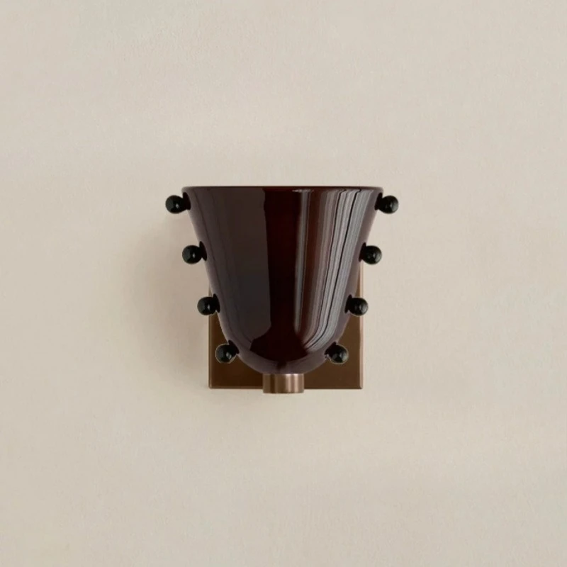 Nordic Artisanal Retro Chic Goblet Glass Wall Lighting Colorful Aisle Wall Lamp For Home Hallway LED Bedroom Bedside Sconce Lamp