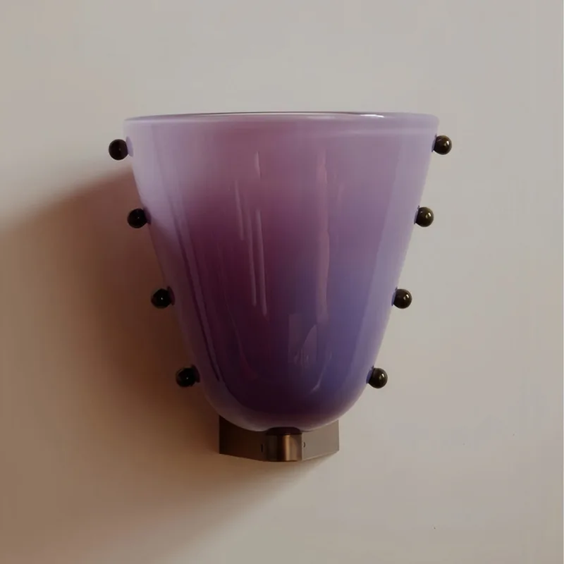 Nordic Artisanal Retro Chic Goblet Glass Wall Lighting Colorful Aisle Wall Lamp For Home Hallway LED Bedroom Bedside Sconce Lamp - Image 2