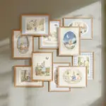 Vintage Boho Blue Plaid Rabbit Inspired Art Poster Baby Room Bedroom Nursery Field Animal Decorative Canvas Painting Wall Art