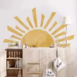 Half Sun Wallpaper Decal Sunshine Vinyl Wall Stickers Boho Nursery Baby Room Wall Stickers Self-Adhesive Bedroom Home Decor