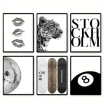 1/6pcs Retro Leopard Cheetah Abstract Canvas Print Poster Y2k Chic Modern Minimalism Art Prints Living Room Home Decor Poster