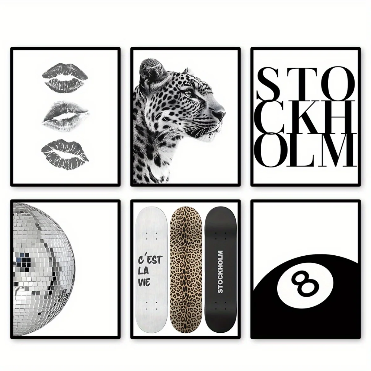 1/6pcs Retro Leopard Cheetah Abstract Canvas Print Poster Y2k Chic Modern Minimalism Art Prints Living Room Home Decor Poster