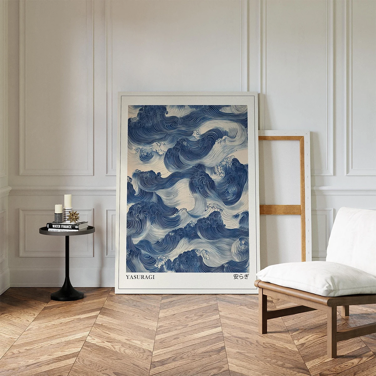 Japanese Retro Blue Wave Abstract Canvas Print Poster Modern Minimalist Art Prints Home Decor Wall Art Poster Gifts-unframed - Image 4