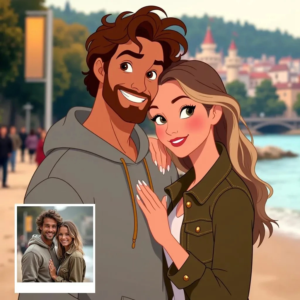 Custom Fairy Tale Style Portrait Cartoon Print Personalized Photo Animation Art Wall Decor for Birthdays Gift Festive Decoration - Image 3